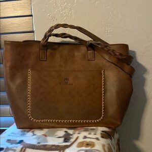 Weimeibaige Brown Leather-like Tote Bag